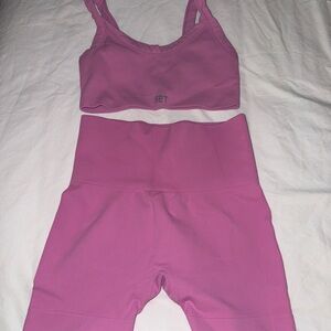 SET Active Pink Ribbed Sports Bra Crop Top